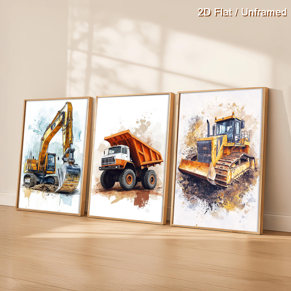 Heavy Equipment Landscaping - (프레임 없음 3개입)-2D 플랫, 2D 플랫,
