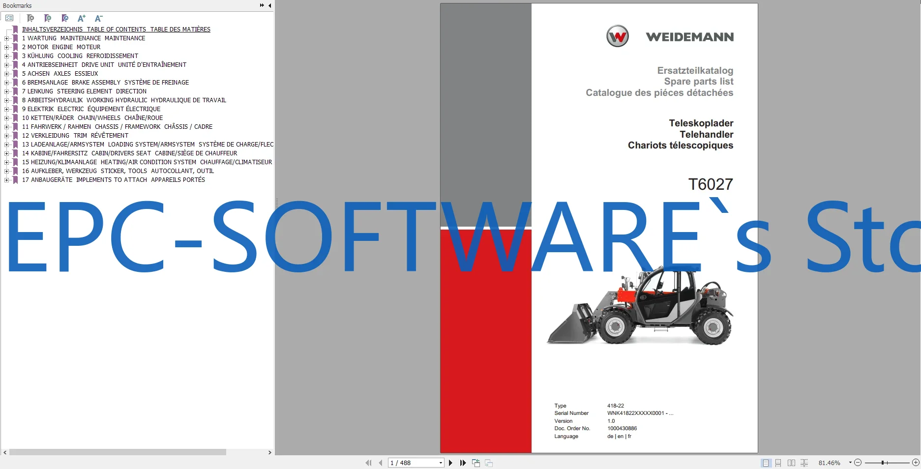 EPC-소프트웨어 Weidemann 중장비 예비 부품  - Heavy Equipment Software 리뷰 및 가격