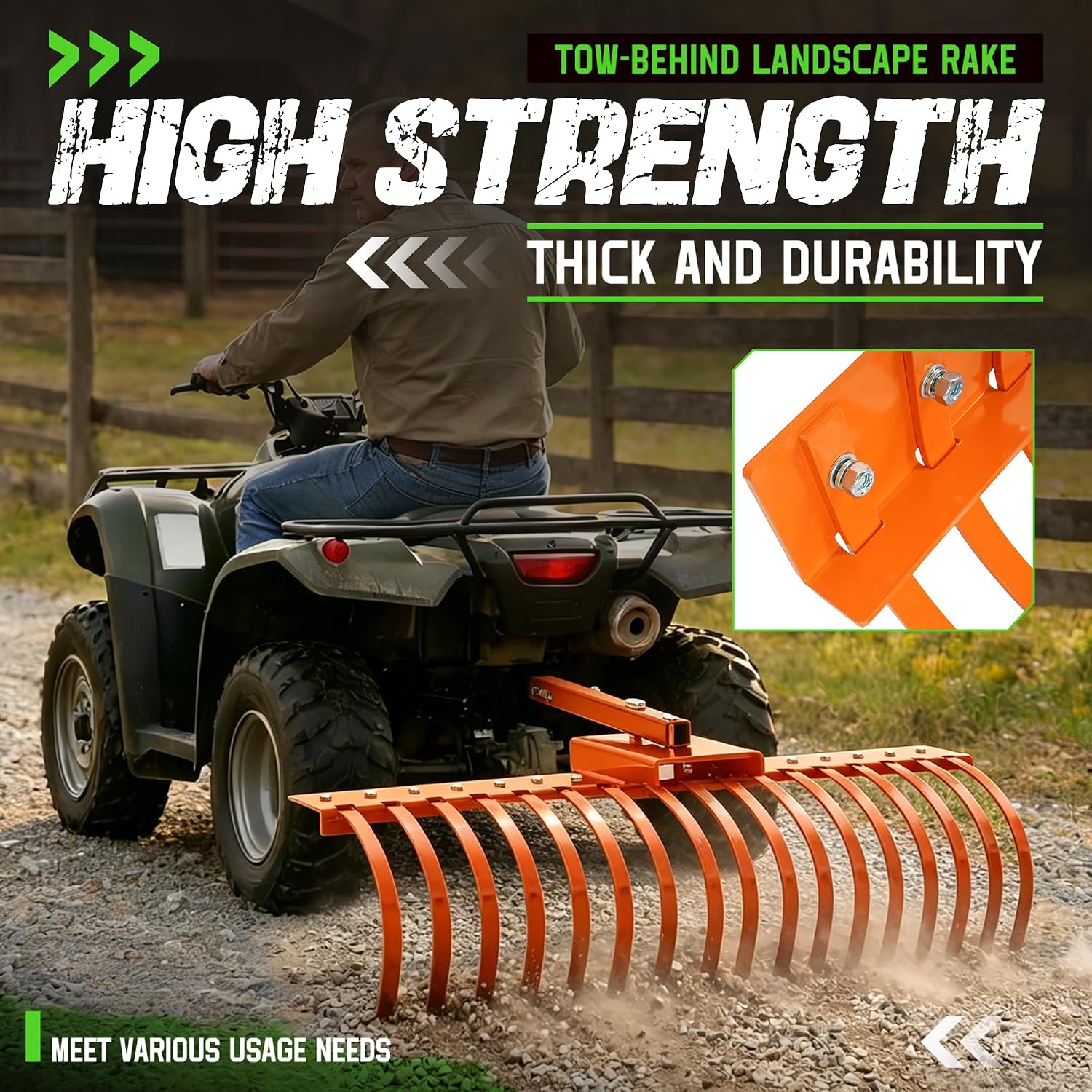 정원용 뒤로 견인하는 풍경관리용 레이크, 잔디깎이 트랙 - Heavy Equipment Landscaping 리뷰 및 가격